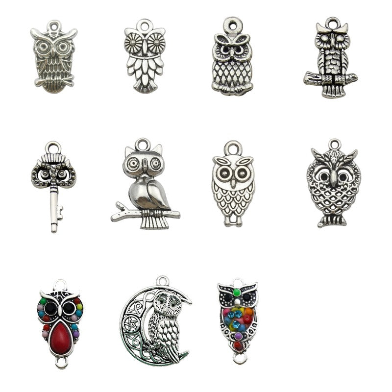 Wholesale Alloy Owl iDIY Handmade Necklace Pendant Accessories